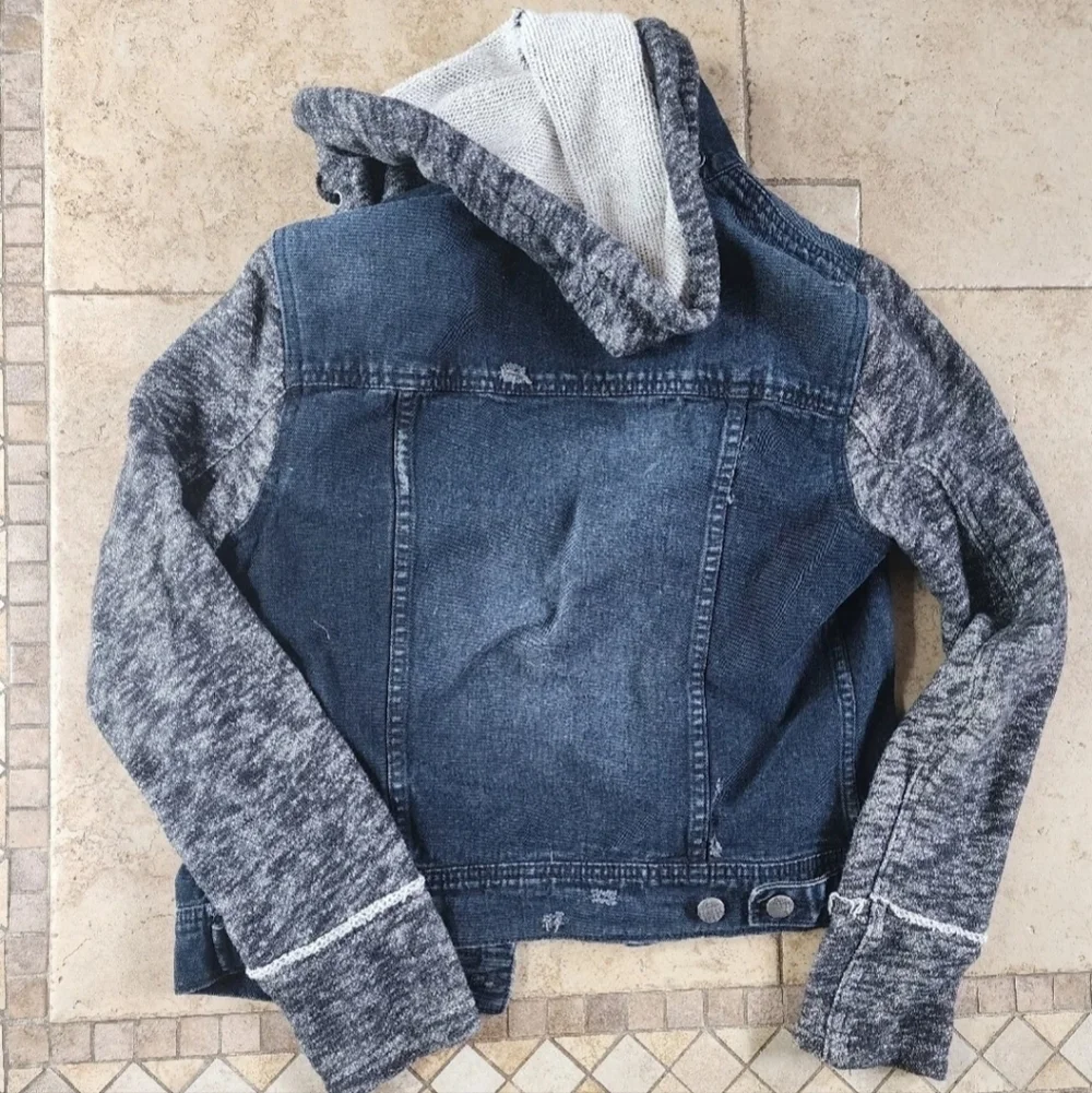 Free People Denim Jacket with Gray Sleeves - Picture 7 of 7